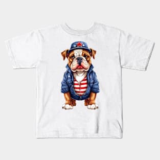 4th of July Bulldog Kids T-Shirt